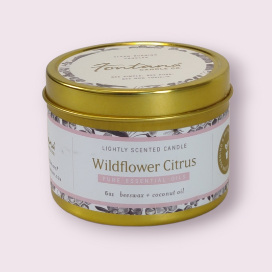 Wildflower Citrus Essential Oil Small Tin Candle